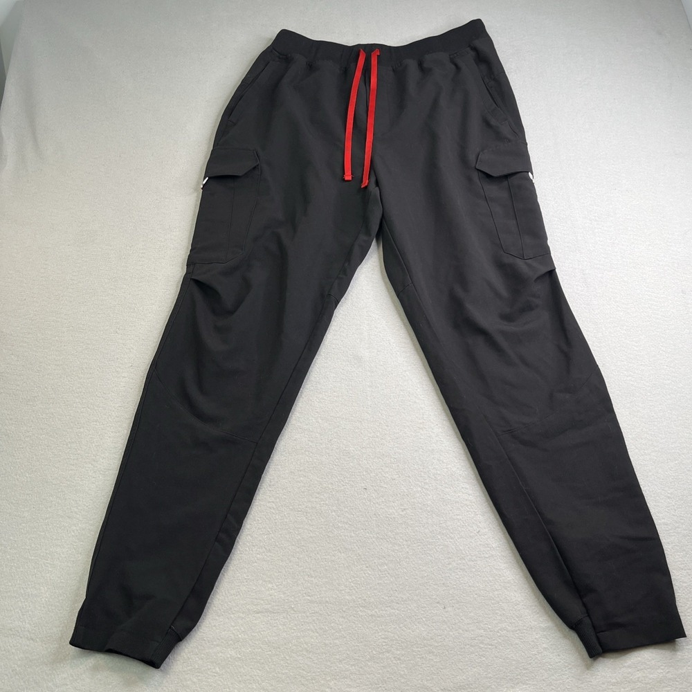 Mediclo Women's Cargo Pockets Scrub Pants Jogger Style Medium Black